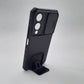 Vivo Y17s Shockproof Armor Case with Slide Push Pull Camera Lens Protection and Invisible Live Stand Phone Back Cover