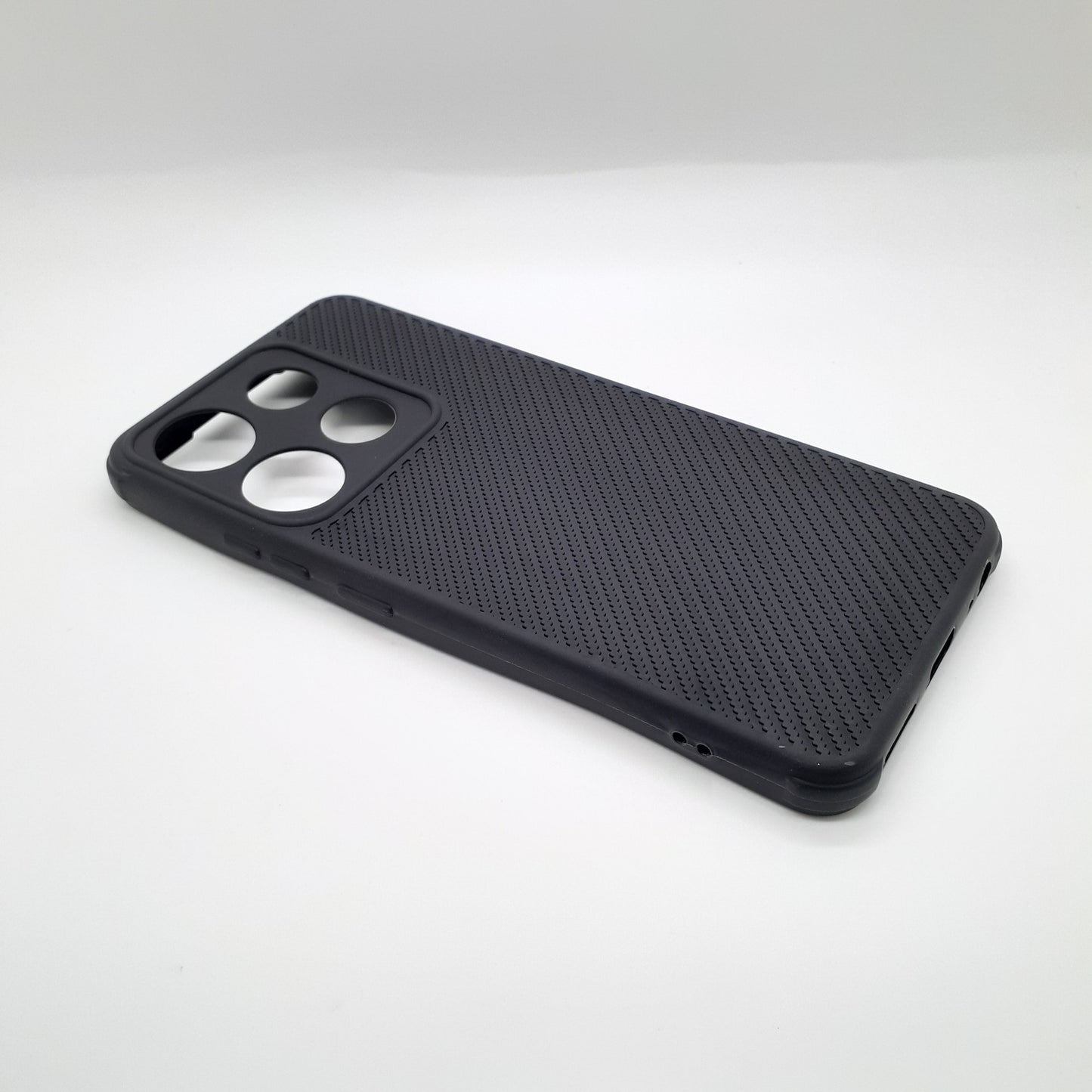 infinix Smart 7 Carbon Fiber texture Hard Rubber armour back cover shock-porof case