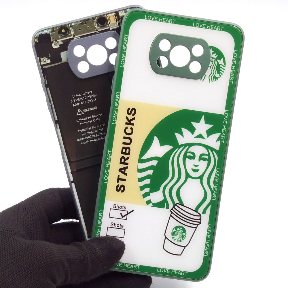 Xiaomi POCO X3 pack of 2 Glass Back Covers Stabucks and Circuit Design