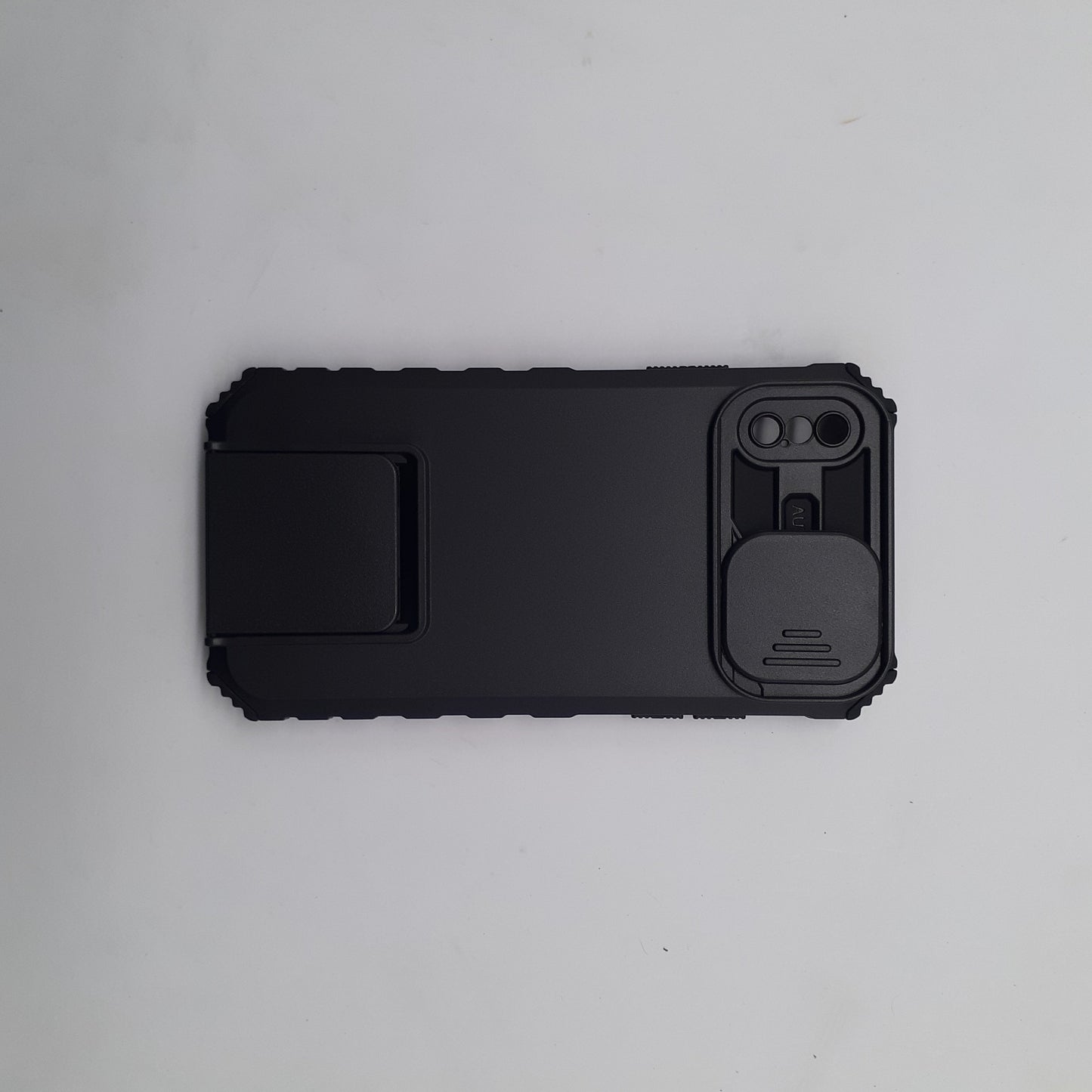 iPhone X Heavy Duty Shockproof Case with Camera Slide Cover and Integrated Kickstand Built-in Stand Full Body Protective Cover