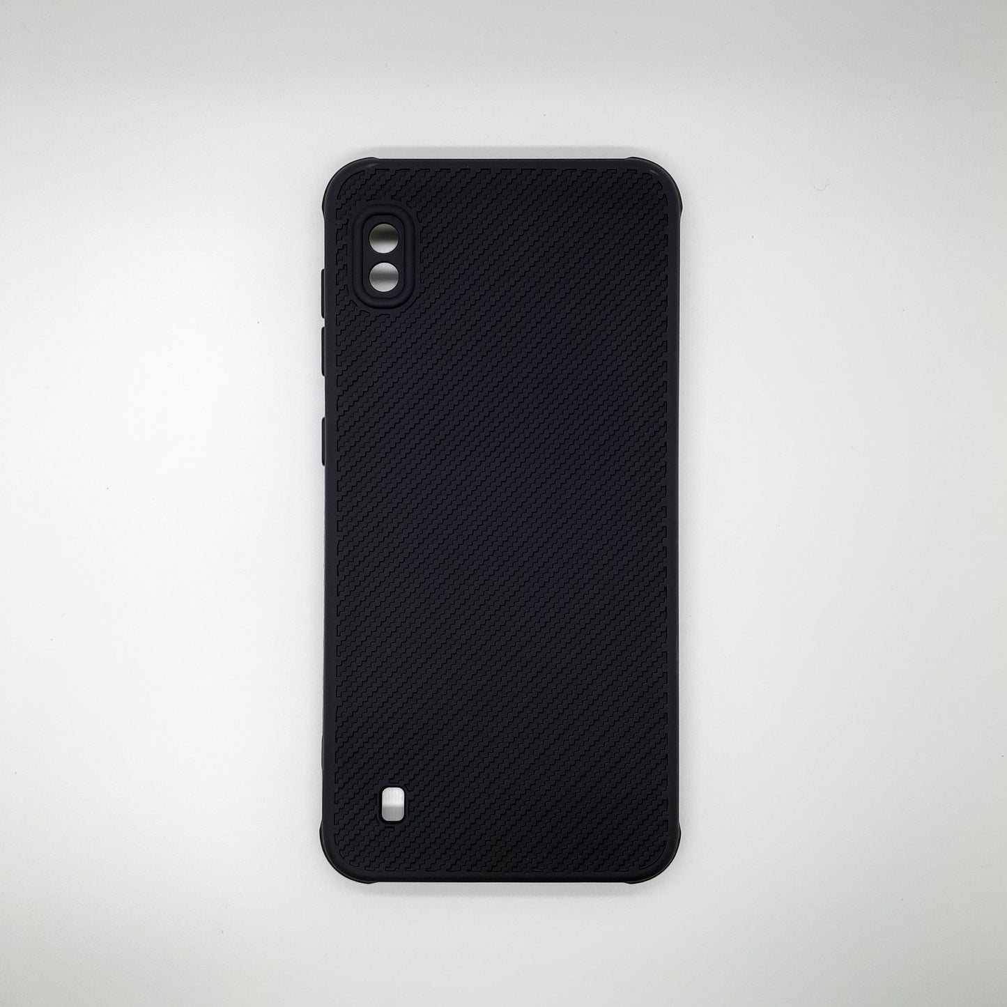 Samsung A10 Carbon Fiber texture Hard Rubber armour back cover shock-porof case