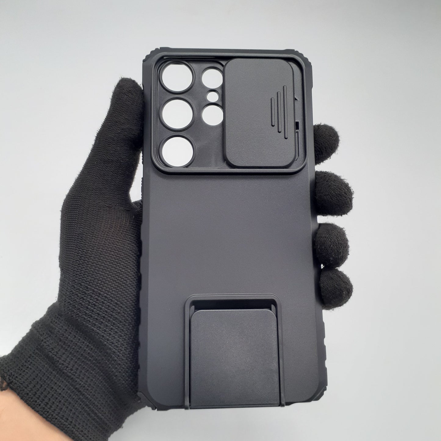 Samsung S25 Ultra Heavy-Duty Rugged Case with Slide Camera Cover Protection and Integrated Built-in Kickstand for Hands-Free Viewing