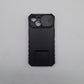 iPhone 15 Heavy Duty Shockproof Case with Slide Camera Cover and Integrated Kickstand for Maximum Protection and Hands-Free Viewing