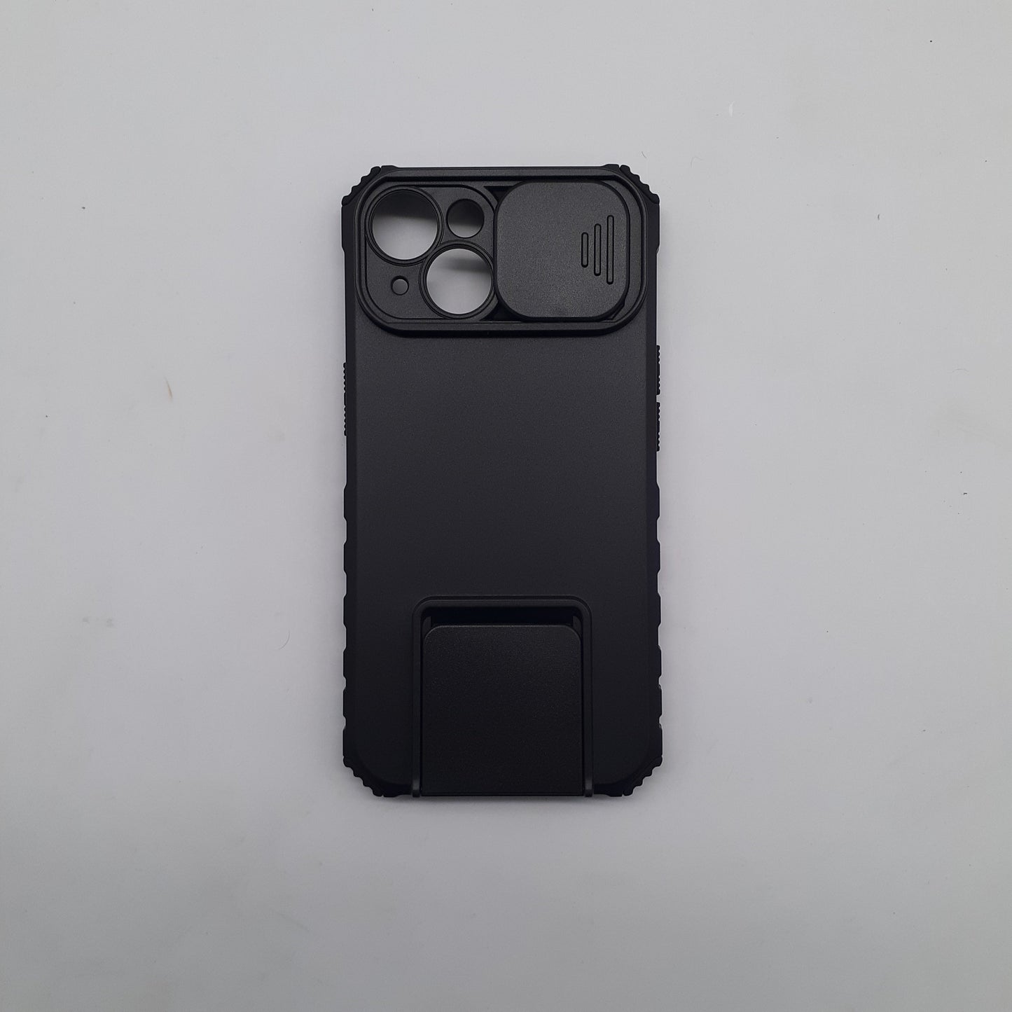 iPhone 15 Heavy Duty Shockproof Case with Slide Camera Cover and Integrated Kickstand for Maximum Protection and Hands-Free Viewing
