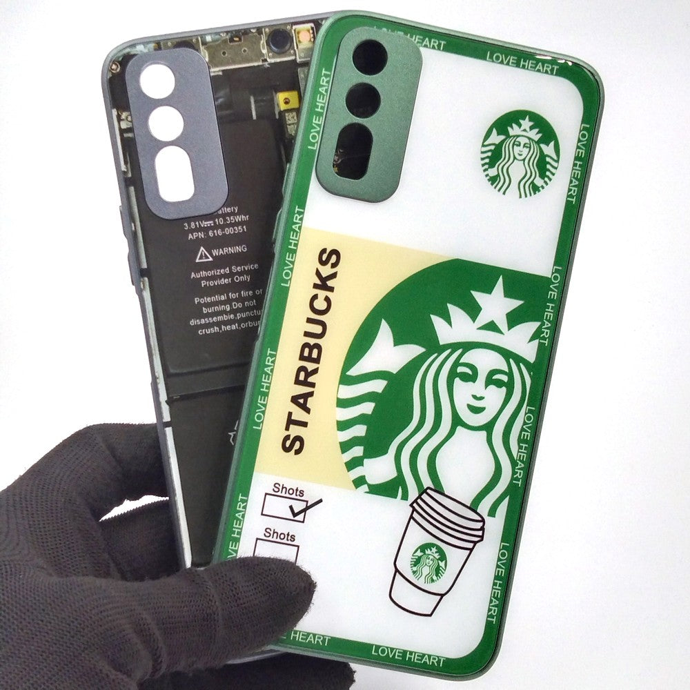 Vivo Y20 pack of 2 Glass Back Covers Stabucks and Circuit Design