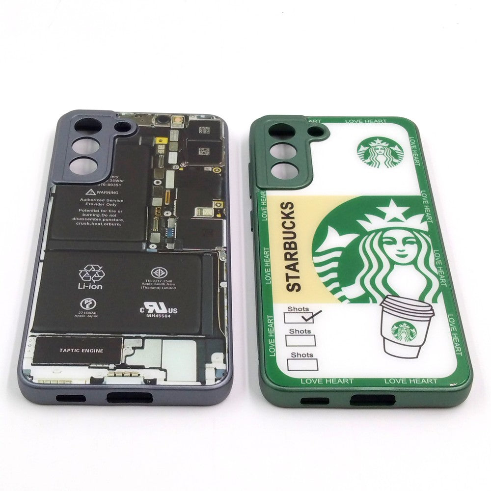 Samsung S21 FE pack of 2 Glass Back Covers Stabucks and Circuit Design