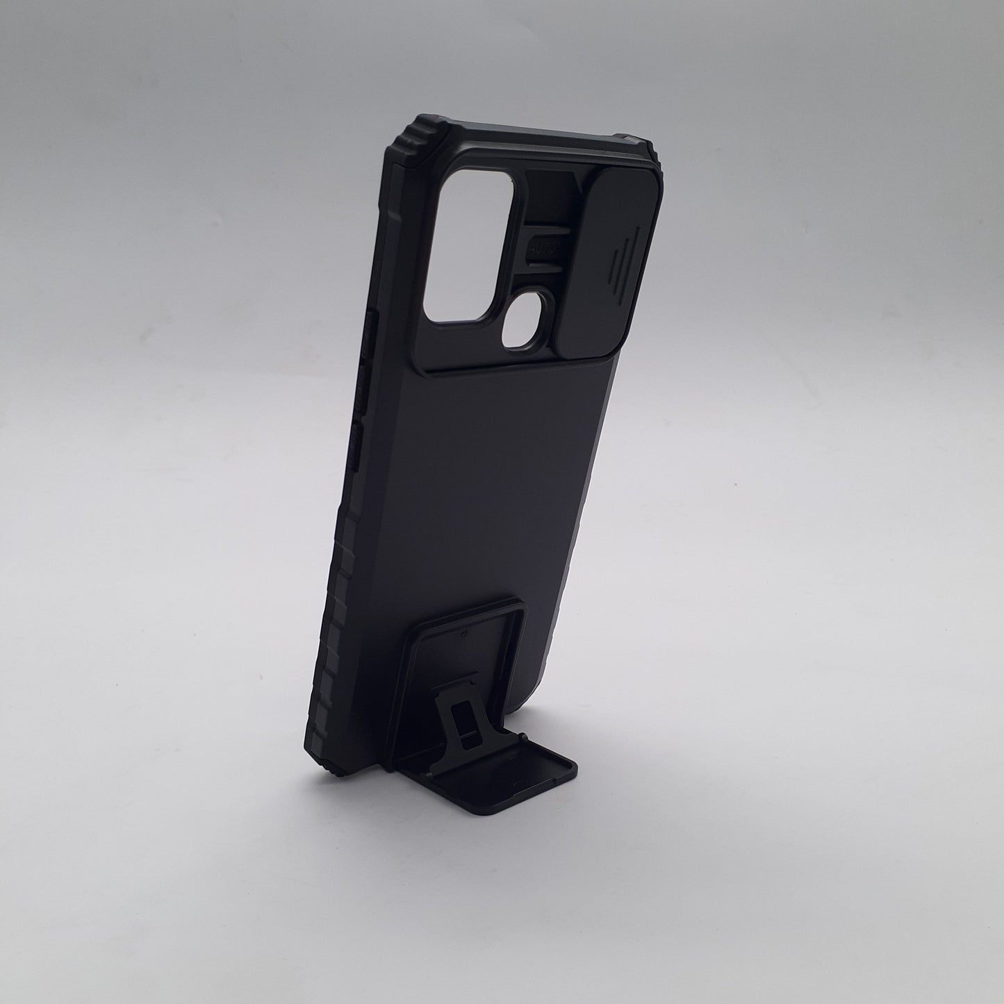 infinix Hot 9 Play Protective Case with Camera Slide Cover and Integrated Kickstand/Built-in Stand for Maximum Security and Hands-Free Viewing