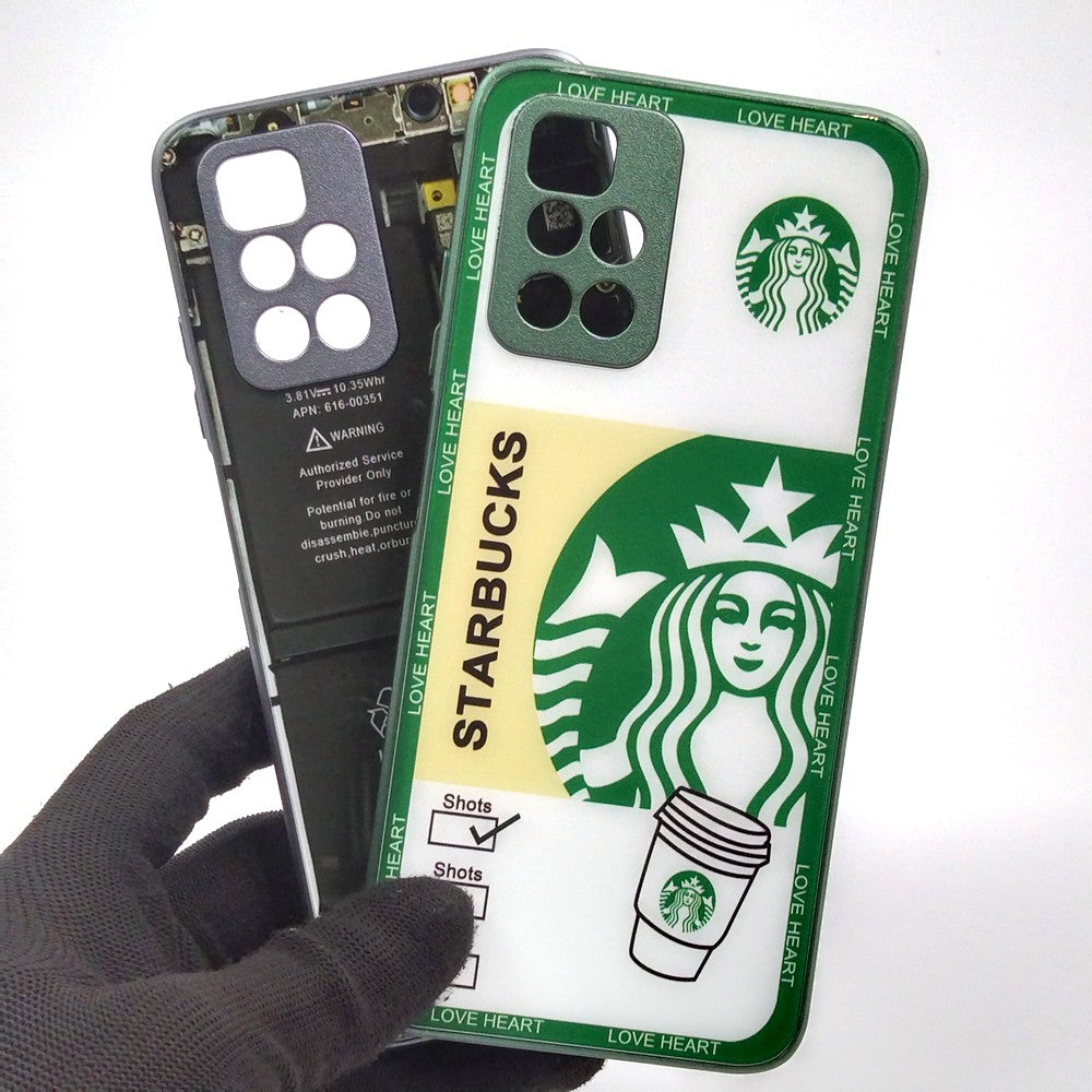 Redmi Note 11 pack of 2 Glass Back Covers Stabucks and Circuit Design