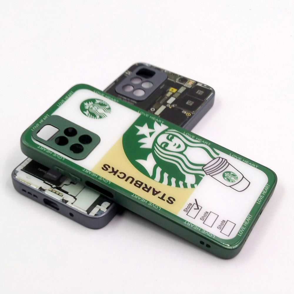 Redmi Note 11 pack of 2 Glass Back Covers Stabucks and Circuit Design