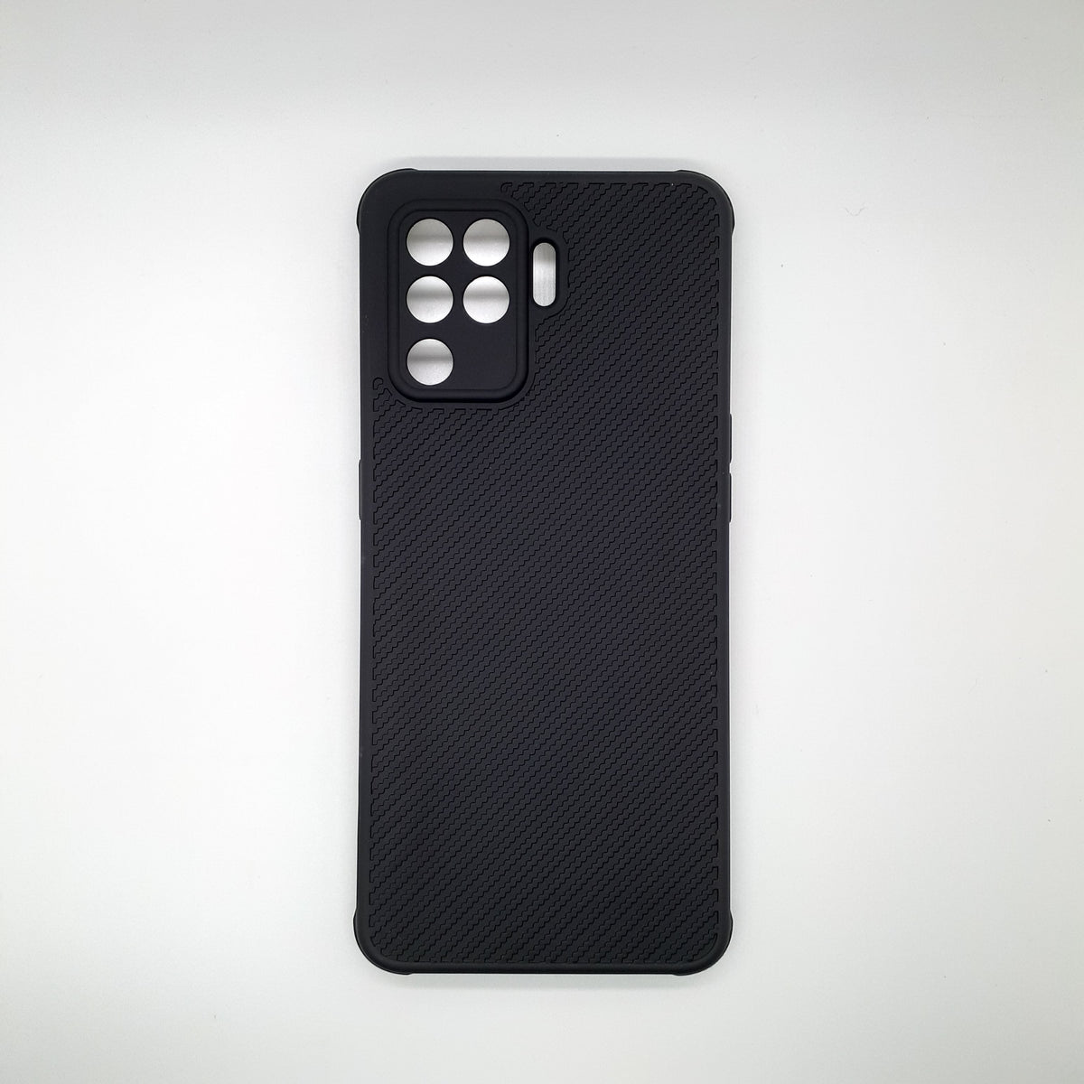 OPPO F19 Pro Carbon Fiber texture Hard Rubber armour back cover shock-porof case