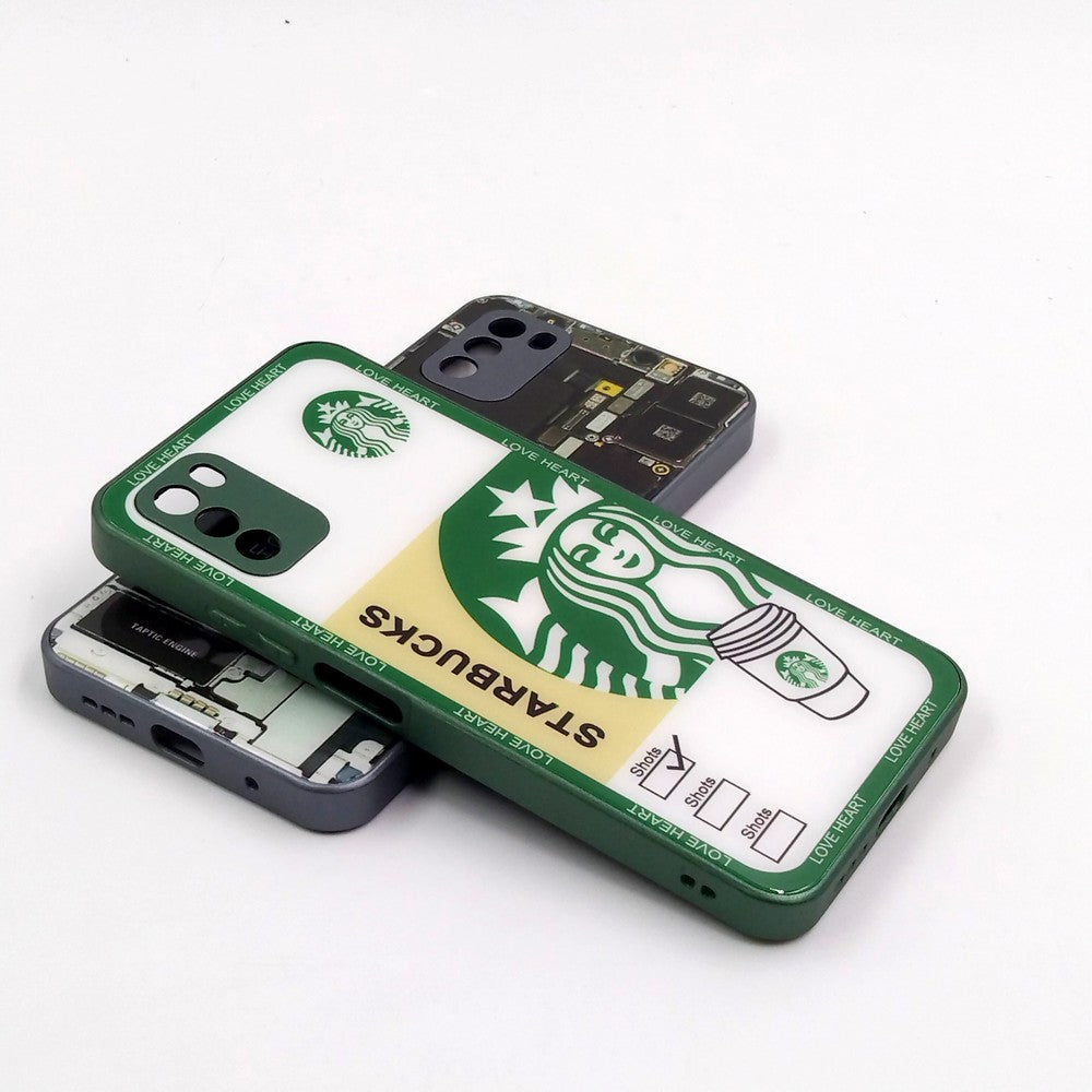 Xiaomi POCO M3 pack of 2 Glass Back Covers Stabucks and Circuit Design