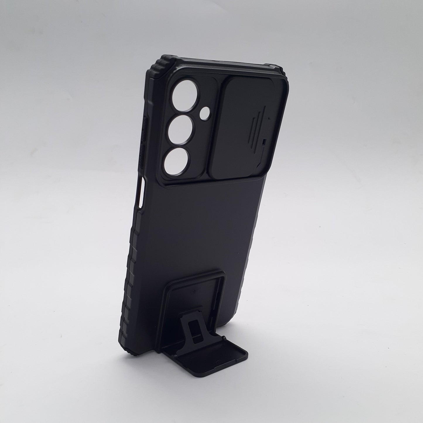 Samsung A16 Shockproof Hybrid Case with Sliding Camera Lens Protection and Integrated Ring Stand Holder, Heavy Duty TPU+PC Cover