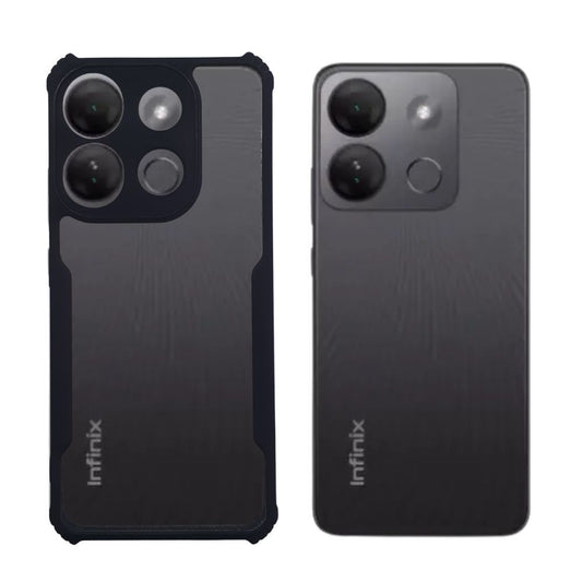 Infinix Smart 7 iPAKY Shockproof Hybrid Armor Case with Side Grip and Camera Protection, Slim Matte Silicone Back Cover