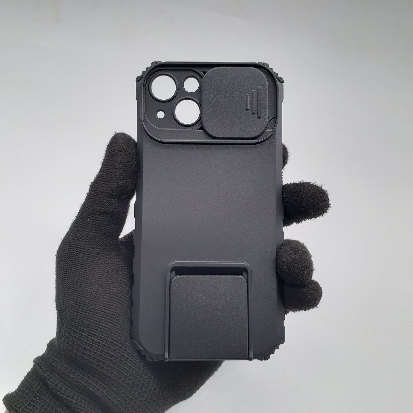 iPhone 13 Heavy Duty Case with Slide Camera Cover Lens Protection and Integrated Kickstand for Hands-Free Viewing