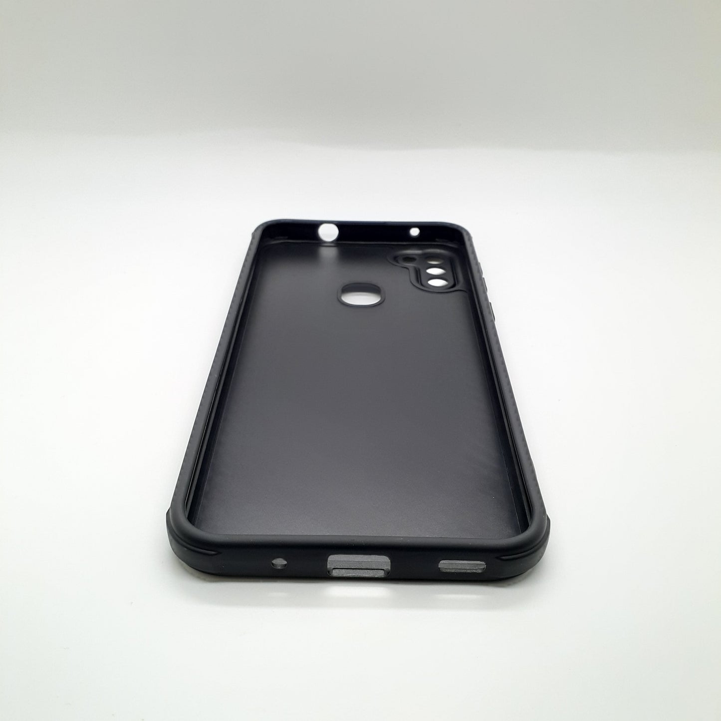 Samsung A11 Carbon Fiber texture Hard Rubber armour back cover shock-porof case
