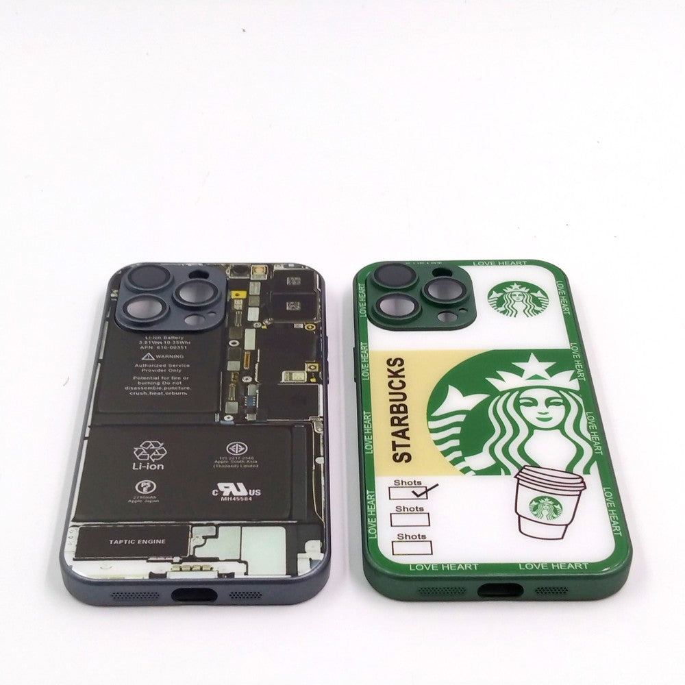 iPhone 14 Pro Max pack of 2 Glass Back Covers Stabucks and Circuit Design