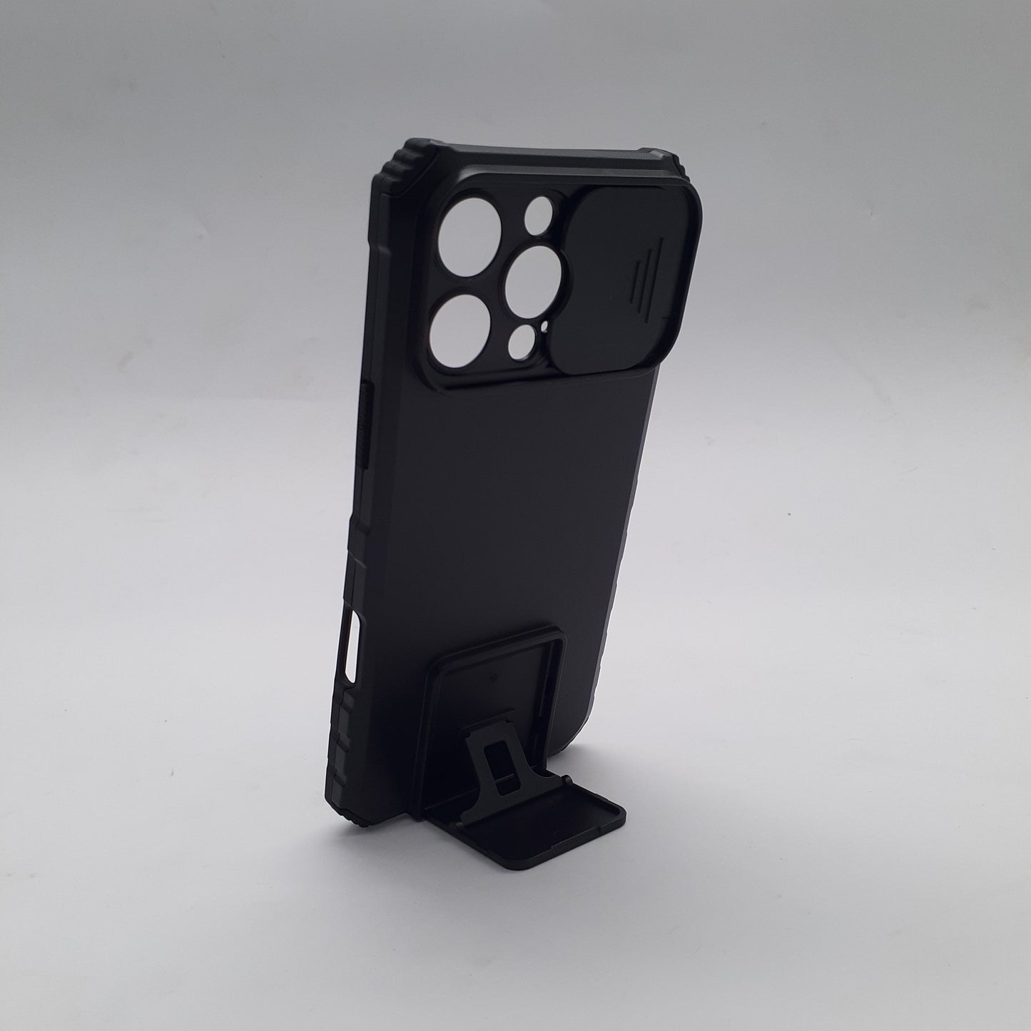 iPhone 16 Pro Max Heavy Duty Shockproof Case with Slide Camera Cover, Integrated Kickstand, and Magnetic Car Mount Holder