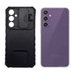 Samsung S23 FE Shockproof Case with Sliding Camera Cover and Integrated Ring Stand Holder, Heavy Duty Protection, Black