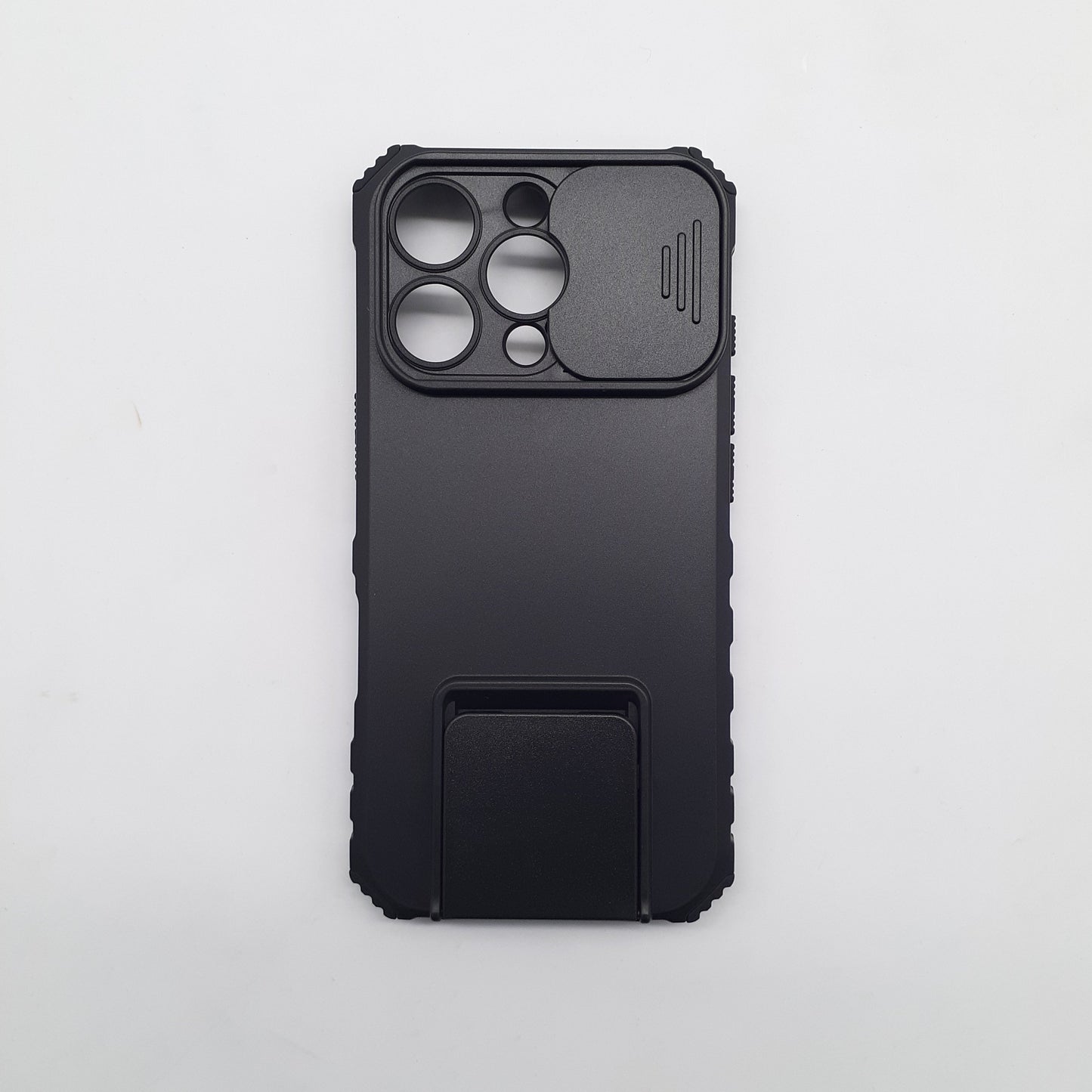 iPhone 16 Pro Case with Slide Camera Cover and Built-in Kickstand, Heavy Duty Shockproof Protective Cover with Integrated Stand for Hands-Free Viewing
