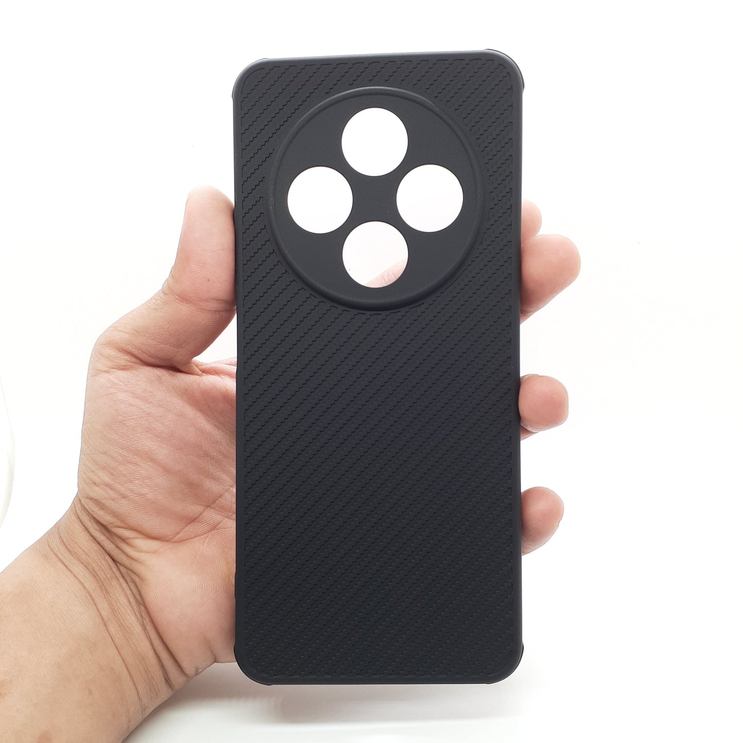 Redmi 14C Carbon Fiber texture Hard Rubber armour back cover shock-porof case
