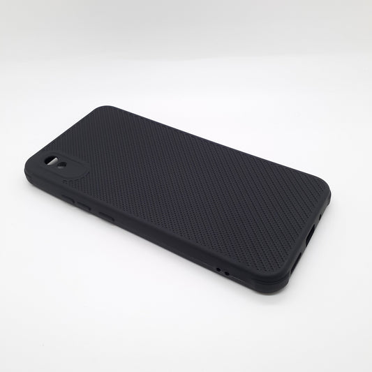 Redmi 9A Carbon Fiber texture Hard Rubber armour back cover shock-porof case