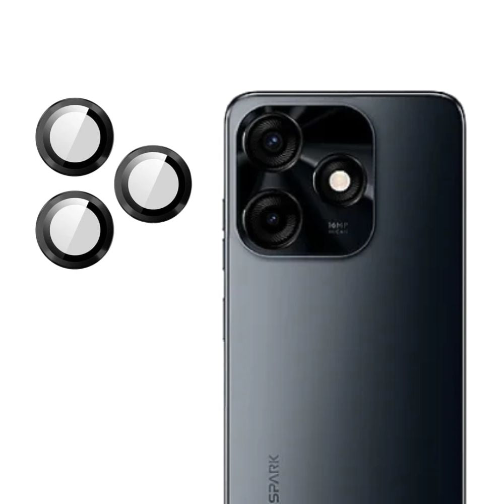Tecno Spark 10C Camera Lens Protector Cover, Premium Metal Ring and 9H Tempered Glass for Ultimate Scratch and Drop Resistance
