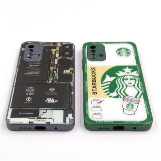 Redmi 9T pack of 2 Glass Back Covers Stabucks and Circuit Design