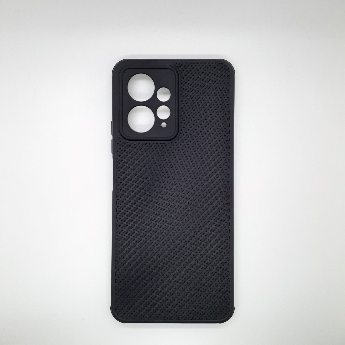 Redmi Note 12 Carbon Fiber texture Hard Rubber armour back cover shock-porof case