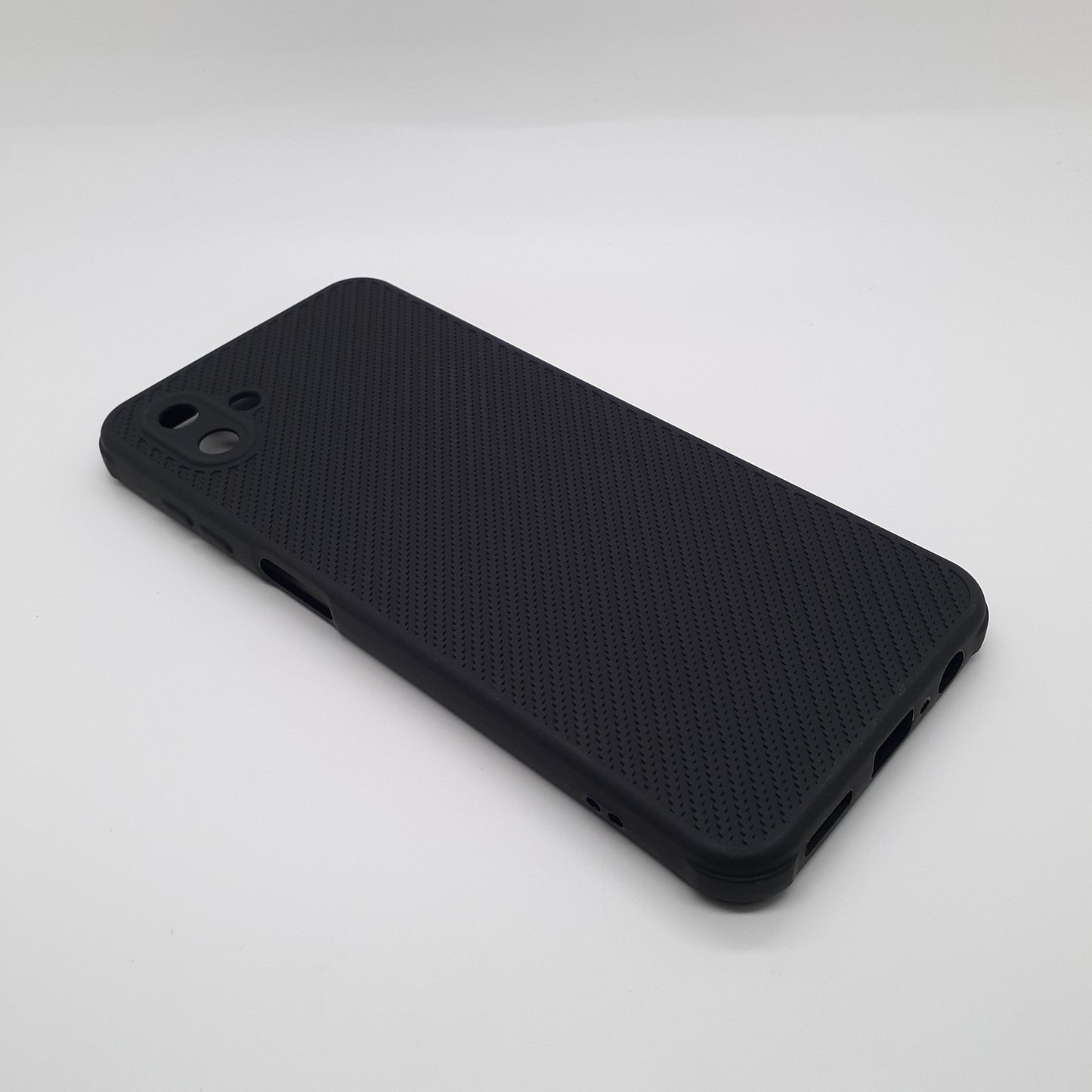 Samsung A04 Carbon Fiber texture Hard Rubber armour back cover shock-porof case