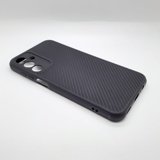 Samsung A15 Carbon Fiber texture Hard Rubber armour back cover shock-porof case