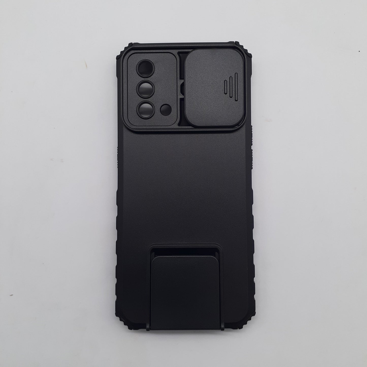 OPPO A74 4G/5G Heavy Duty Shockproof Phone Case with Camera Slide Cover, Credit Card Holder Slots, and Built-in 360¡ Rotate Ring Stand/Kickstand