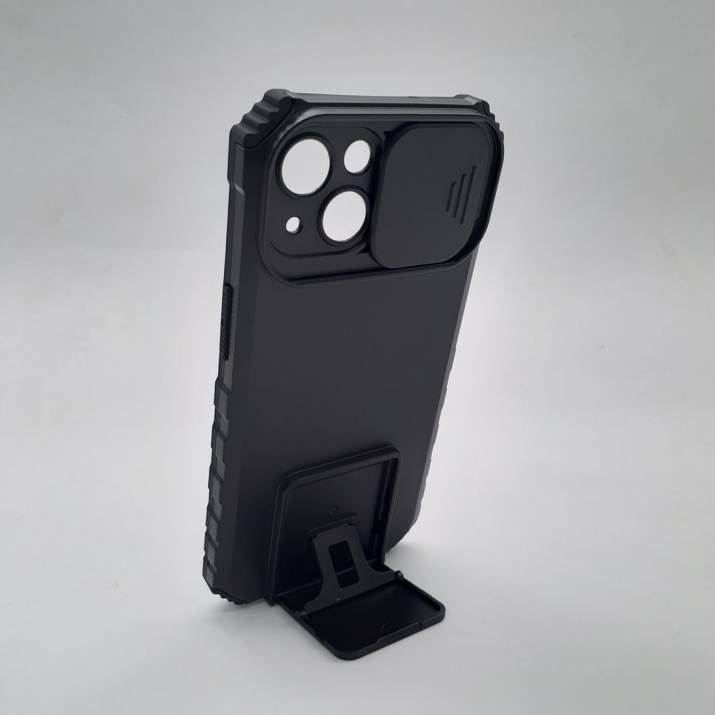iPhone 13 Heavy Duty Case with Slide Camera Cover Lens Protection and Integrated Kickstand for Hands-Free Viewing