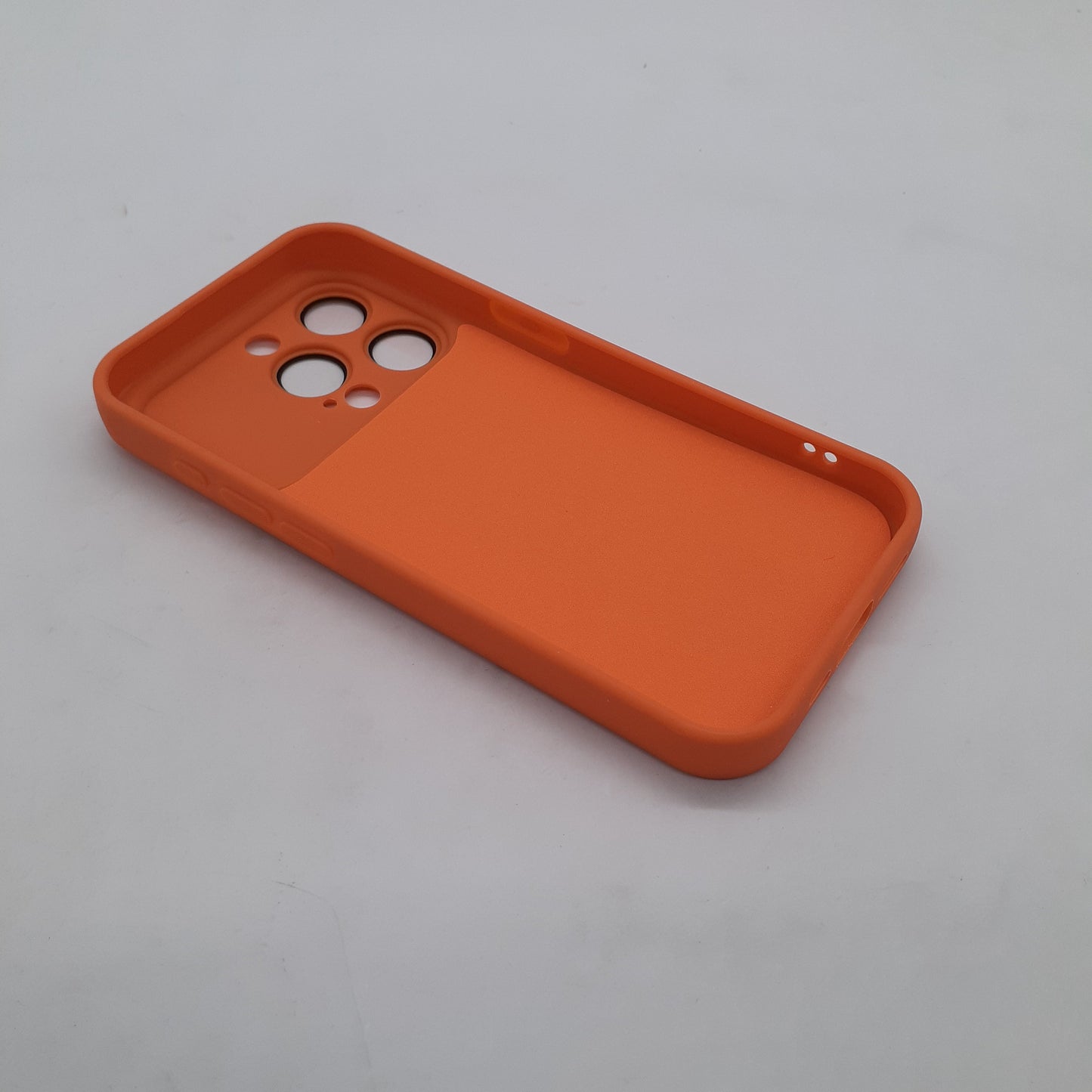 iPhone 15 Pro Orange Back Case - Slim Fit Protective Silicone Phone Cover