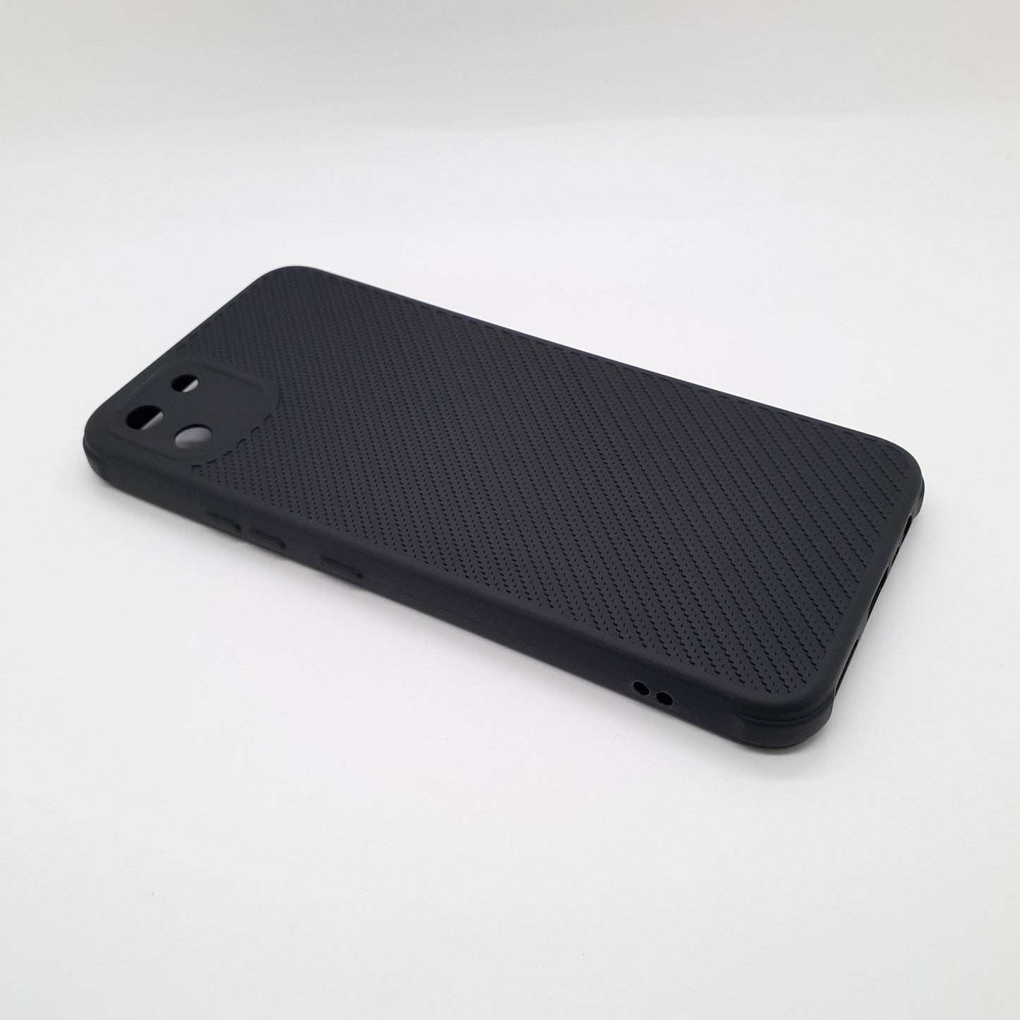 Realme C11 Carbon Fiber texture Hard Rubber armour back cover shock-porof case