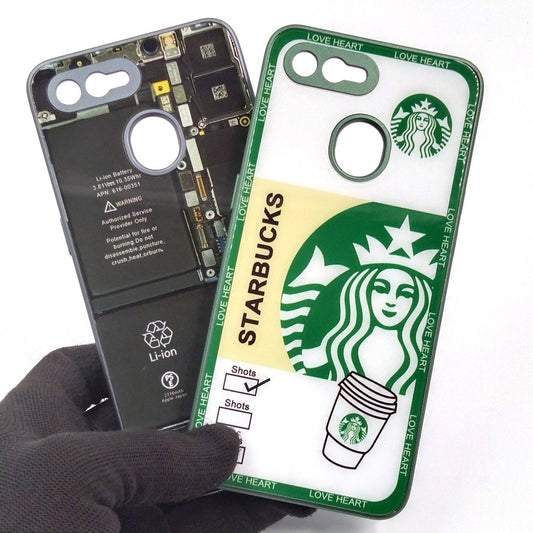 OPPO F9 pack of 2 Glass Back Covers Stabucks and Circuit Design