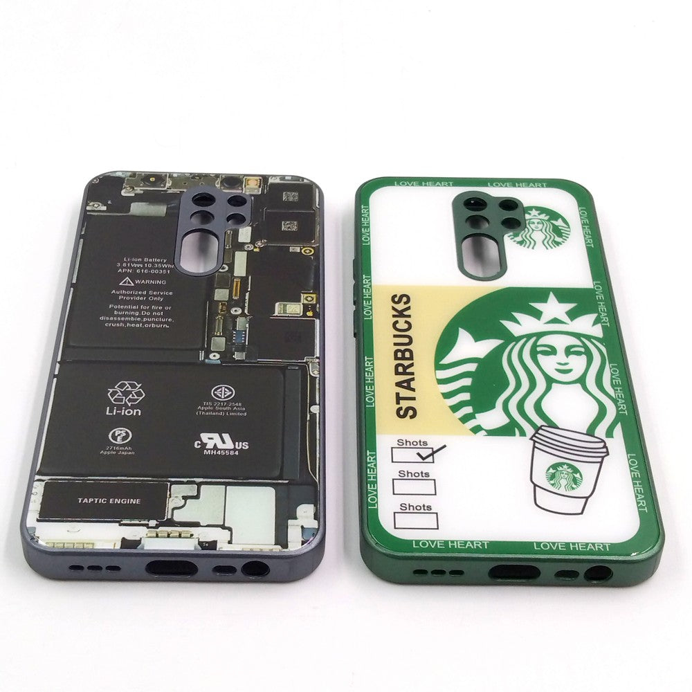 Redmi 9 pack of 2 Glass Back Covers Stabucks and Circuit Design