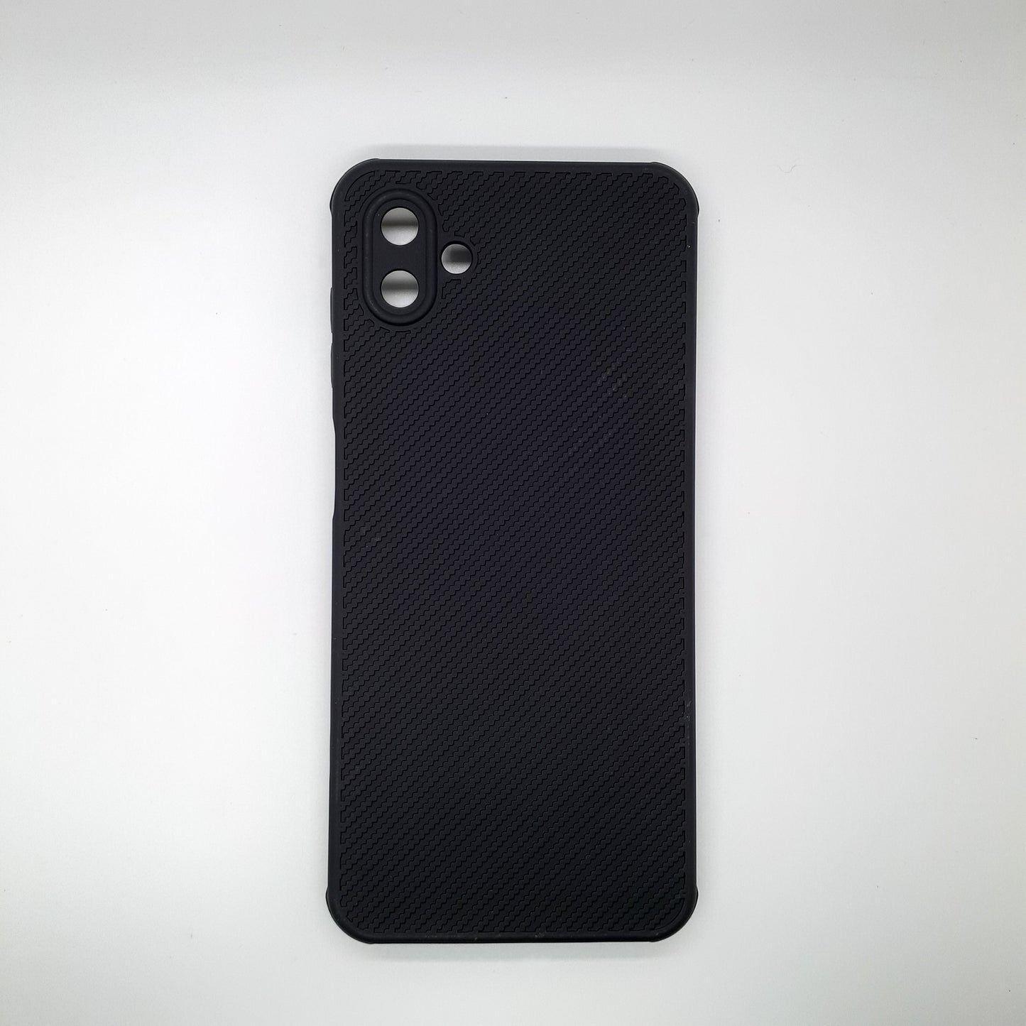 Samsung A04 Carbon Fiber texture Hard Rubber armour back cover shock-porof case