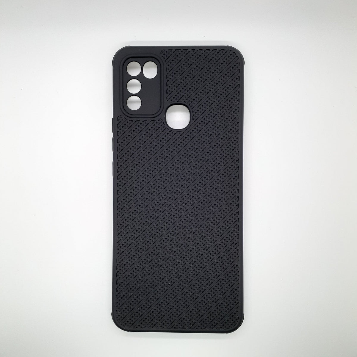 infinix Hot 10 Play Carbon Fiber texture Hard Rubber armour back cover shock-porof case
