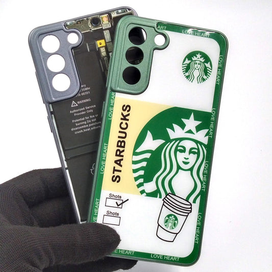 Samsung S21 FE pack of 2 Glass Back Covers Stabucks and Circuit Design