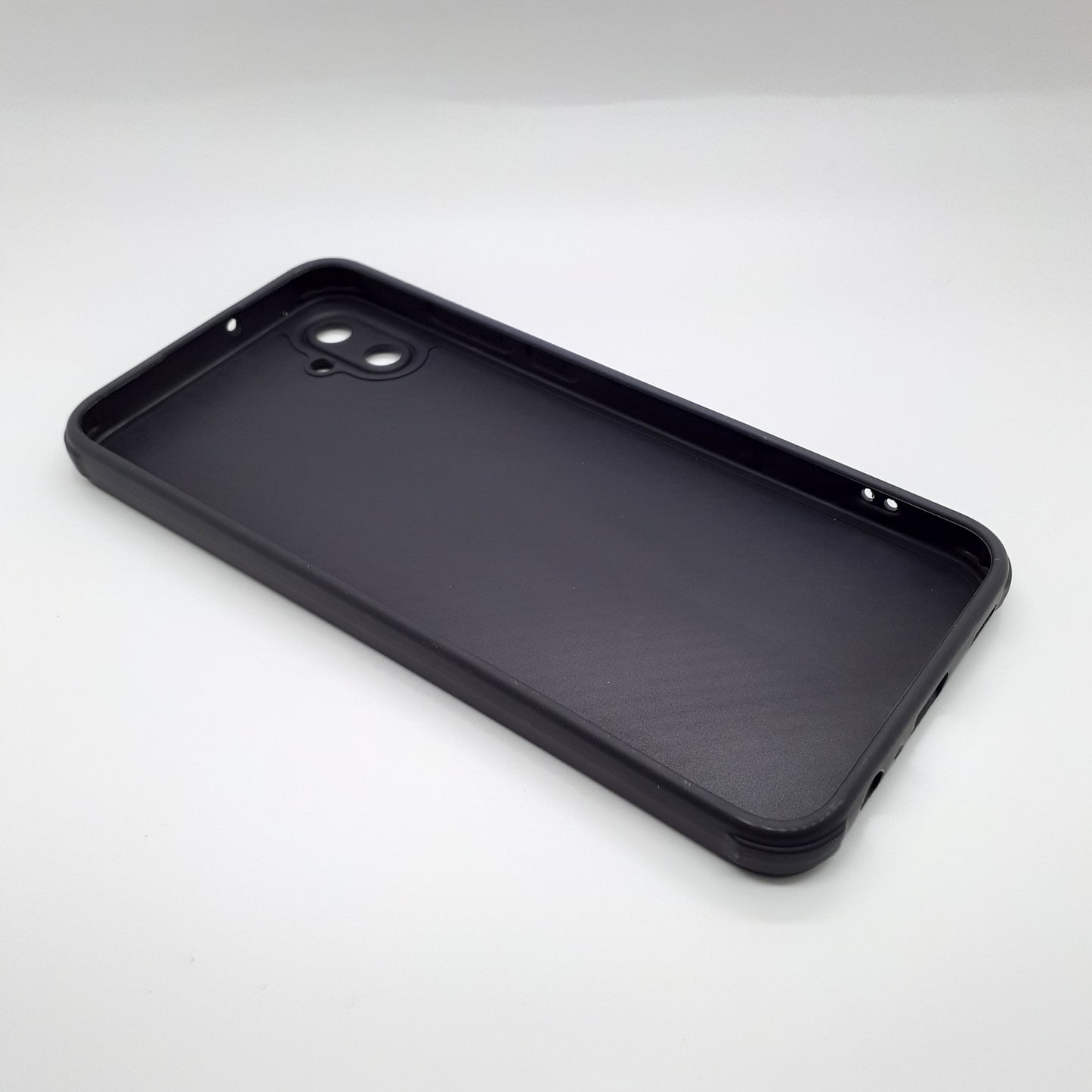 Samsung A04e Carbon Fiber texture Hard Rubber armour back cover shock-porof case