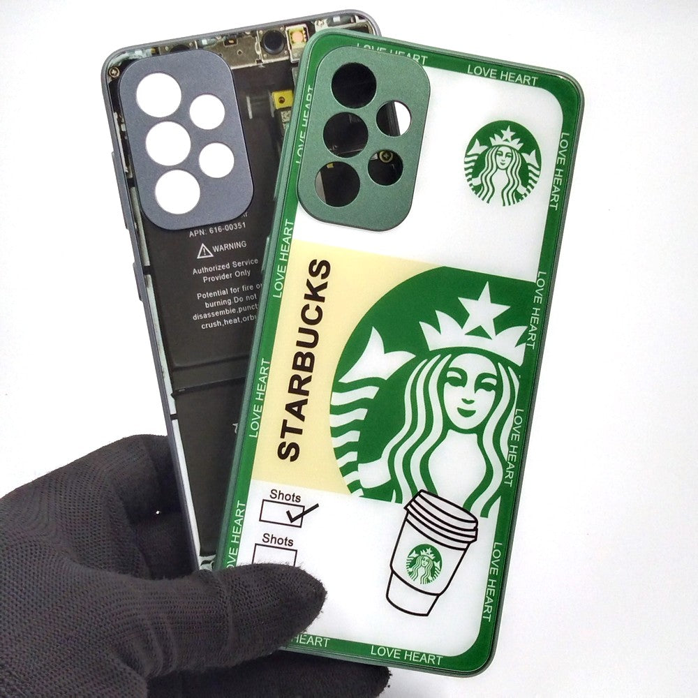 Samsung A73 pack of 2 Glass Back Covers Stabucks and Circuit Design