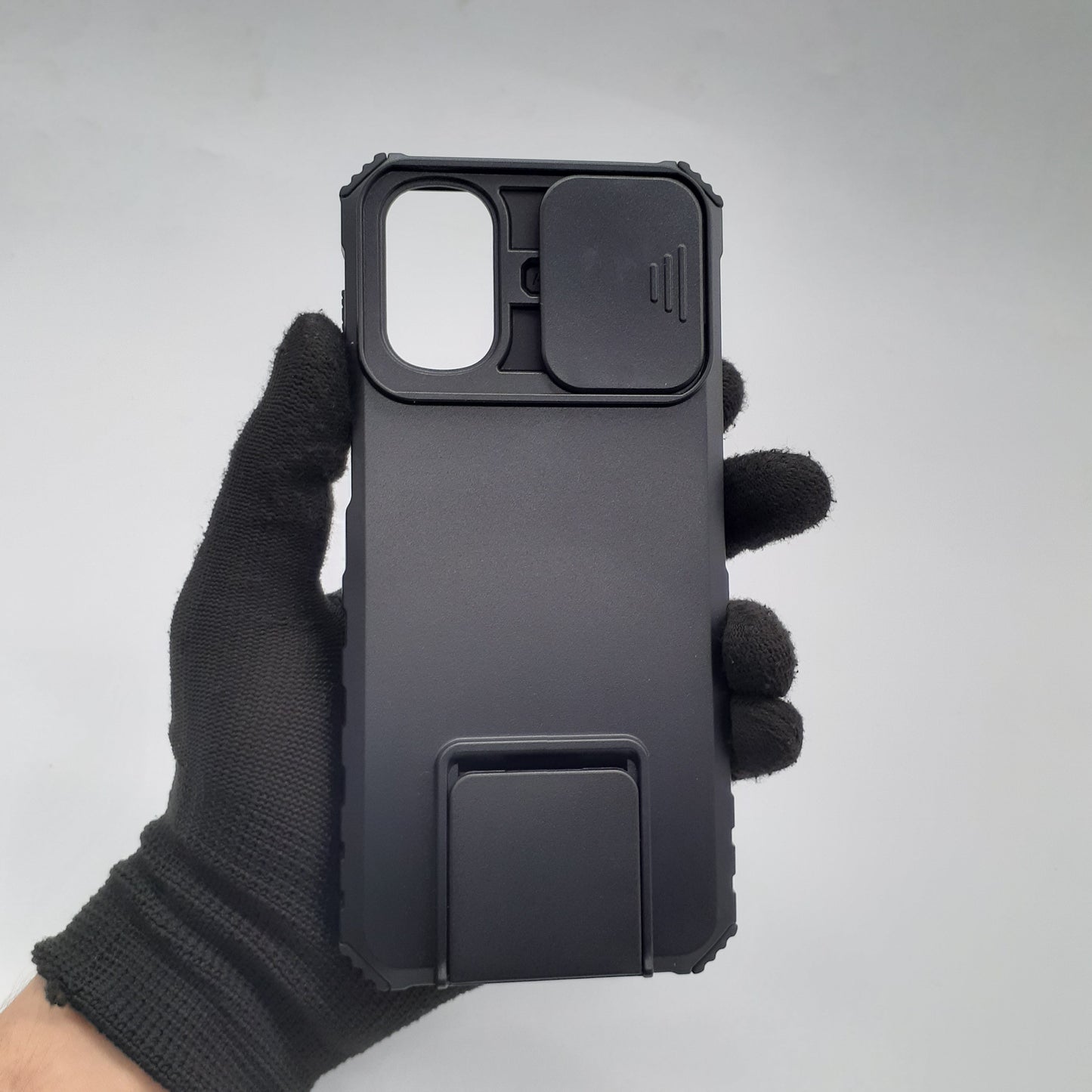 Motorola Moto G22 Case, Heavy Duty Shockproof Cover with Sliding Camera Lens Protector and Integrated Kickstand for Hands-Free Viewing