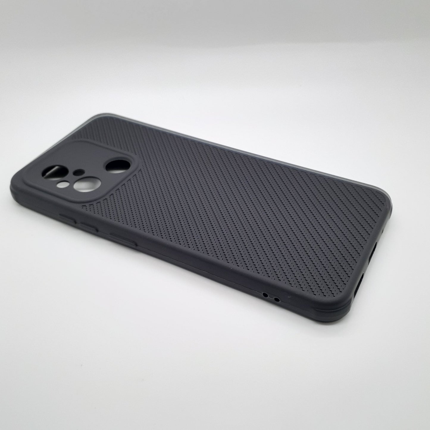 Redmi 12C Carbon Fiber texture Hard Rubber armour back cover shock-porof case