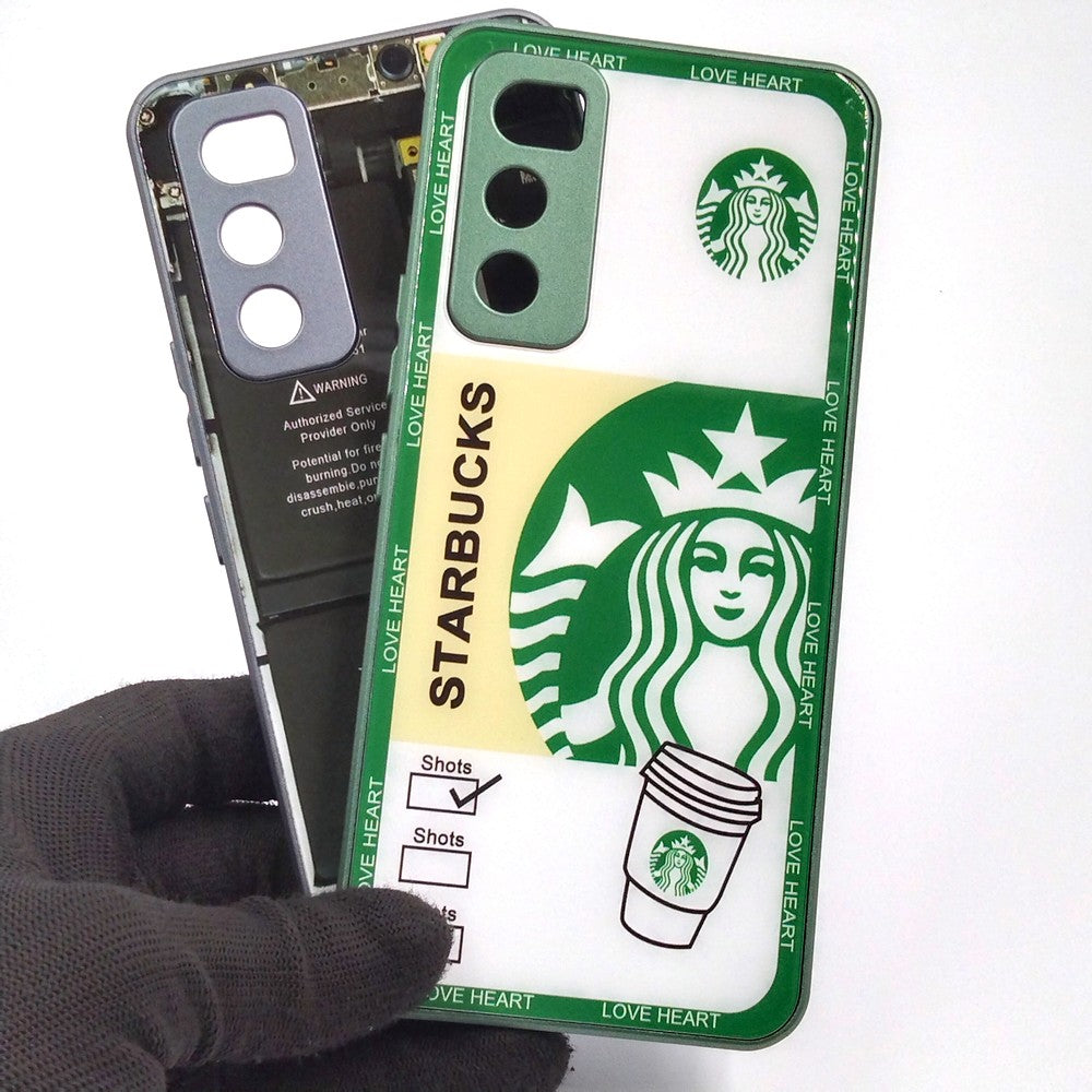 Vivo V20 SE pack of 2 Glass Back Covers Stabucks and Circuit Design