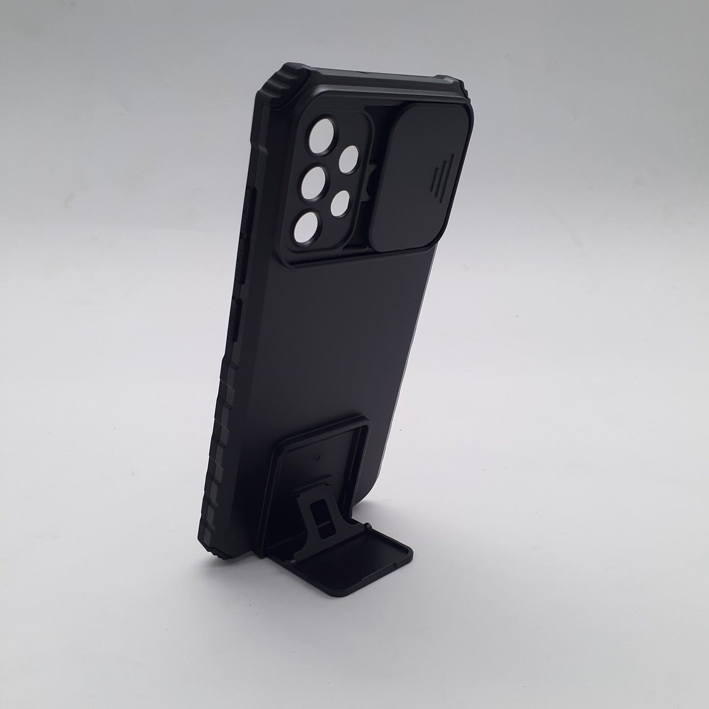 Samsung A32 Military Grade Protective Phone Case with Sliding Camera Cover and Integrated Kickstand/Stand, Shockproof Hybrid Bumper, Anti-Scratch Drop-Proof Protection.