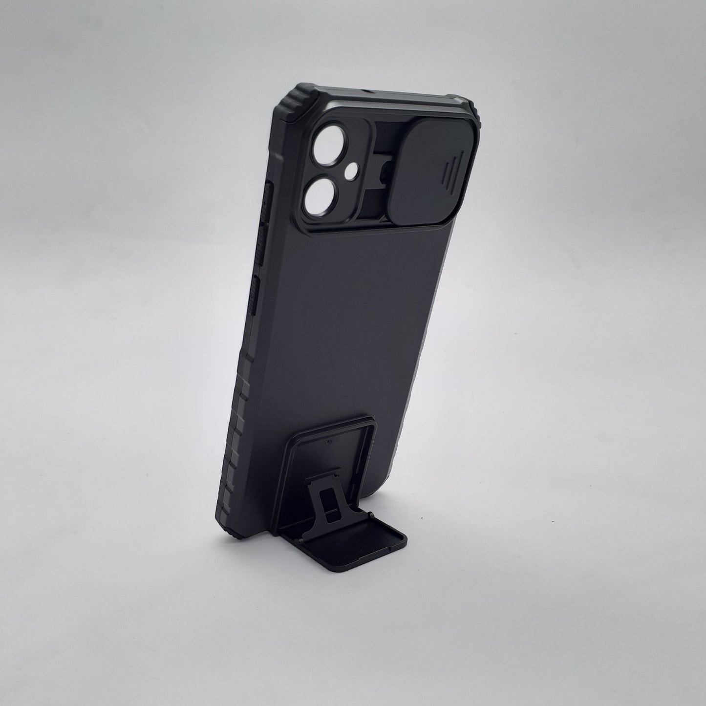 Samsung A05 Protective Phone Case with Camera Slide Cover, Built-in Kickstand, and Shockproof Military Grade Protection