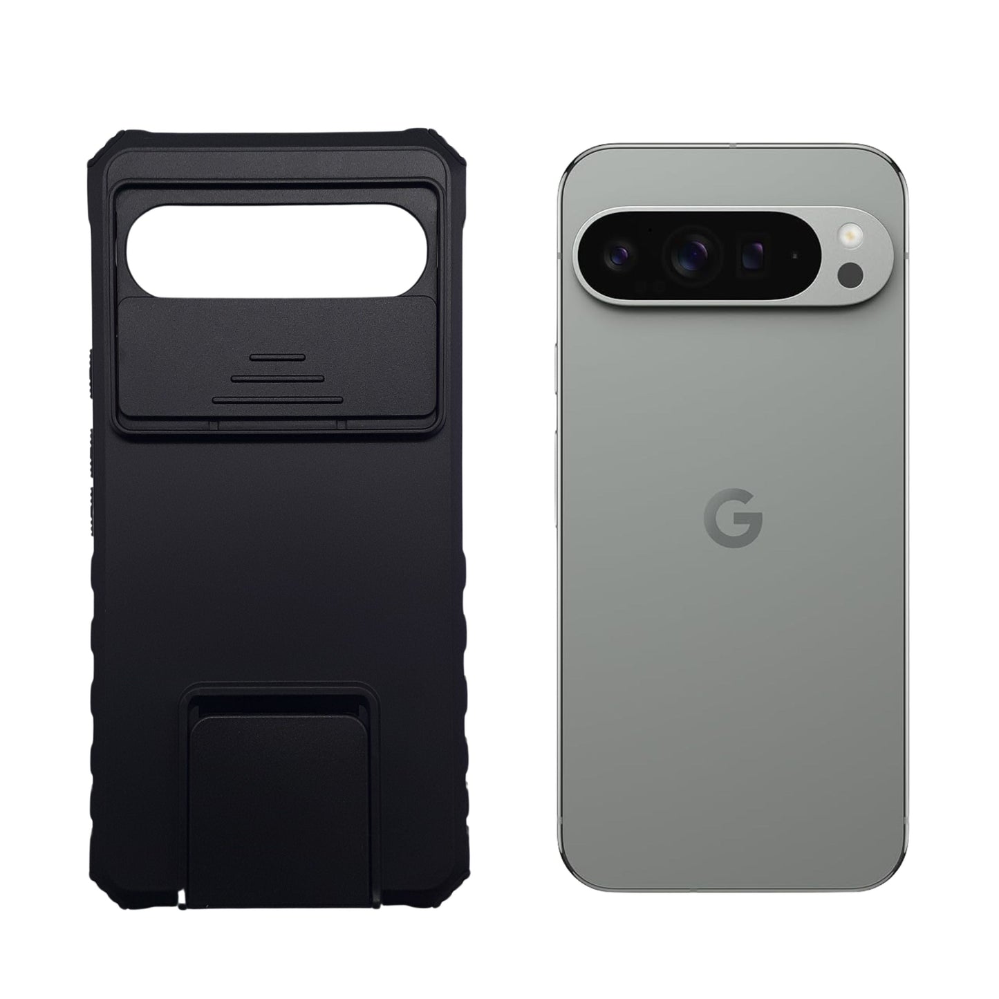 Google Pixel 9 Pro XL Case with Sliding Camera Lens Cover and 360¡ Rotating Kickstand, Heavy Duty Shockproof Military Grade Protection Bumper Phone Cover