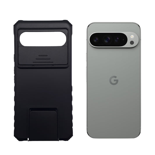 Google Pixel 9 Pro XL Case with Sliding Camera Lens Cover and 360¡ Rotating Kickstand, Heavy Duty Shockproof Military Grade Protection Bumper Phone Cover