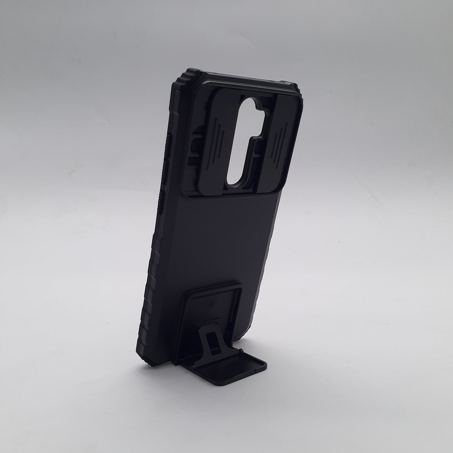 Redmi Note 8 Pro Rugged Protection Phone Case with Sliding Camera Cover and Integrated Kickstand for Hands-Free Viewing