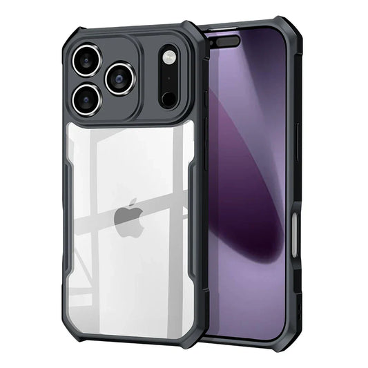 iPhone 17 Pro Max Shockproof Matte Black Border Aly Camera lens Protection back cover Case
